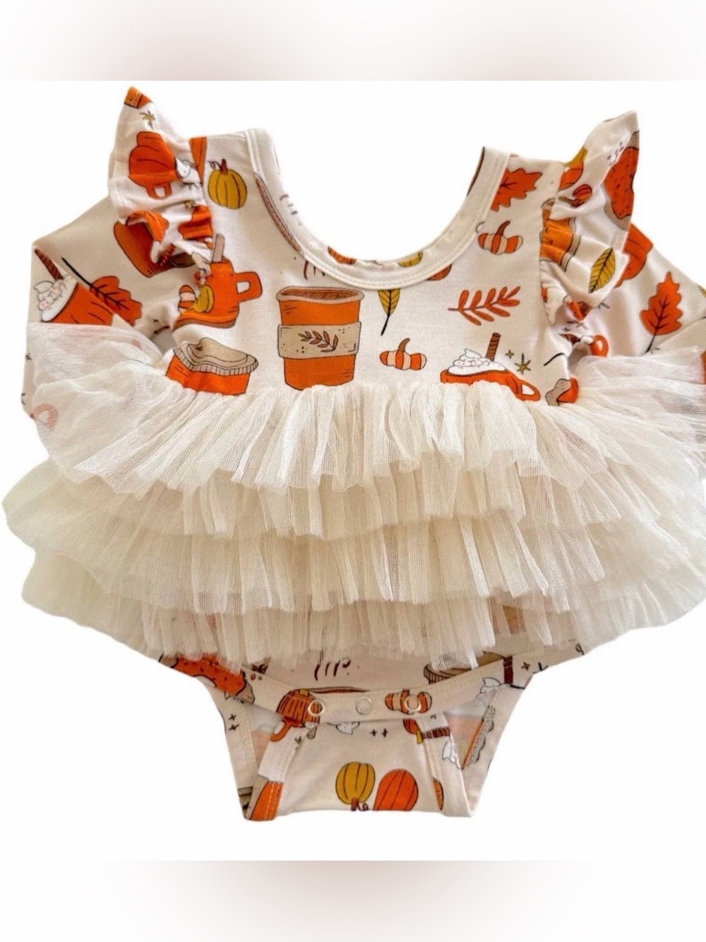 Spearmint baby  Pumpkin Spice Latte Tutu Bodysuit